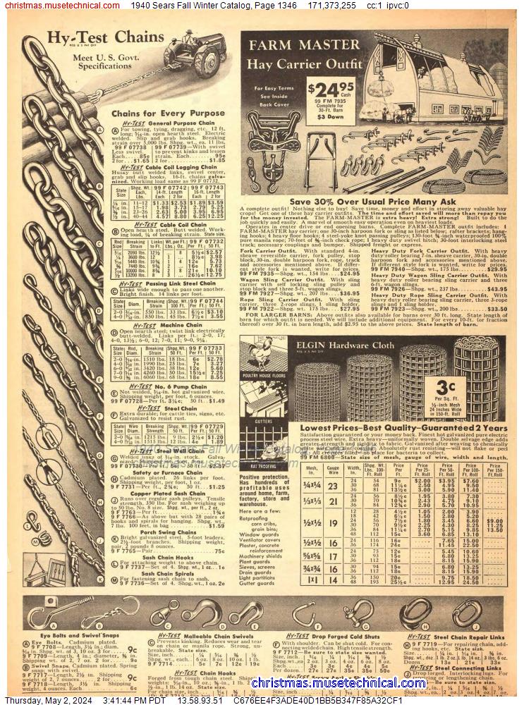 1940 Sears Fall Winter Catalog, Page 1346