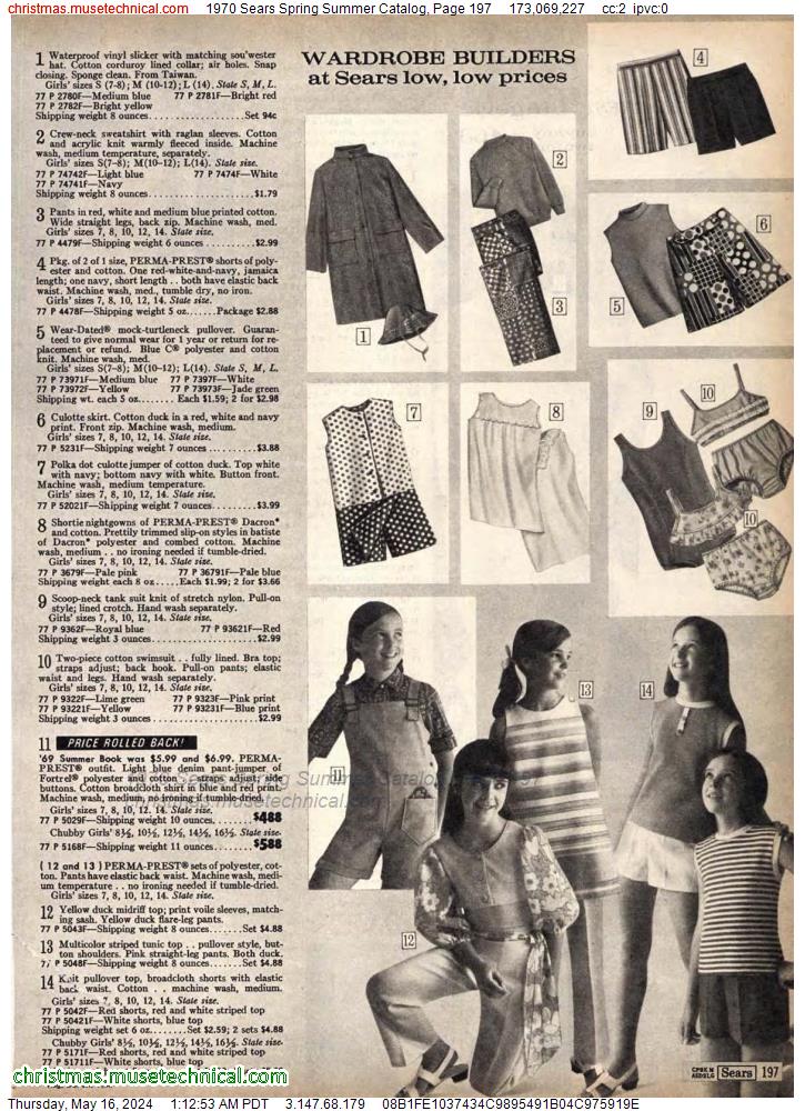 1970 Sears Spring Summer Catalog, Page 197
