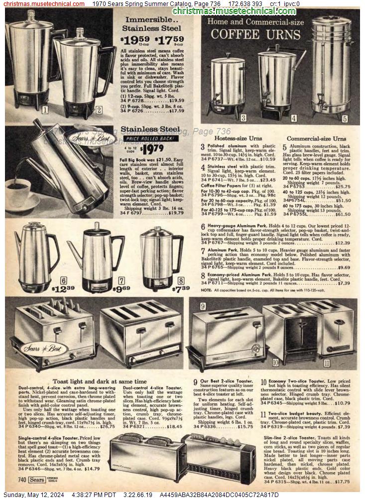 1970 Sears Spring Summer Catalog, Page 736
