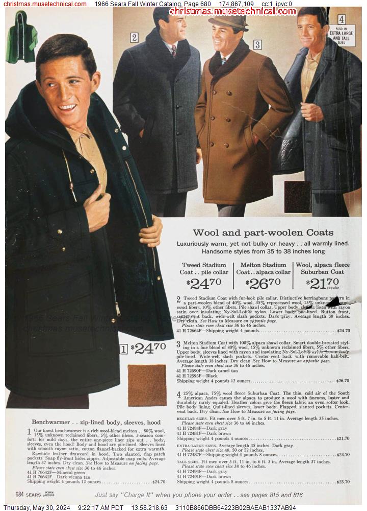 1966 Sears Fall Winter Catalog, Page 680
