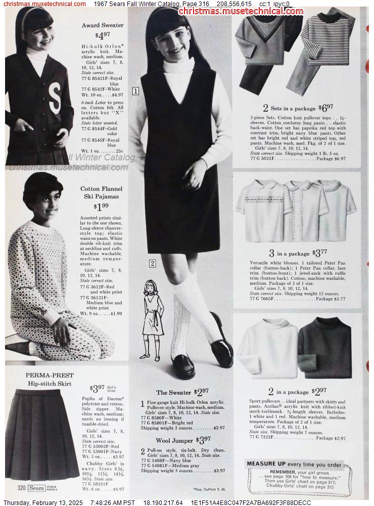 1967 Sears Fall Winter Catalog, Page 316