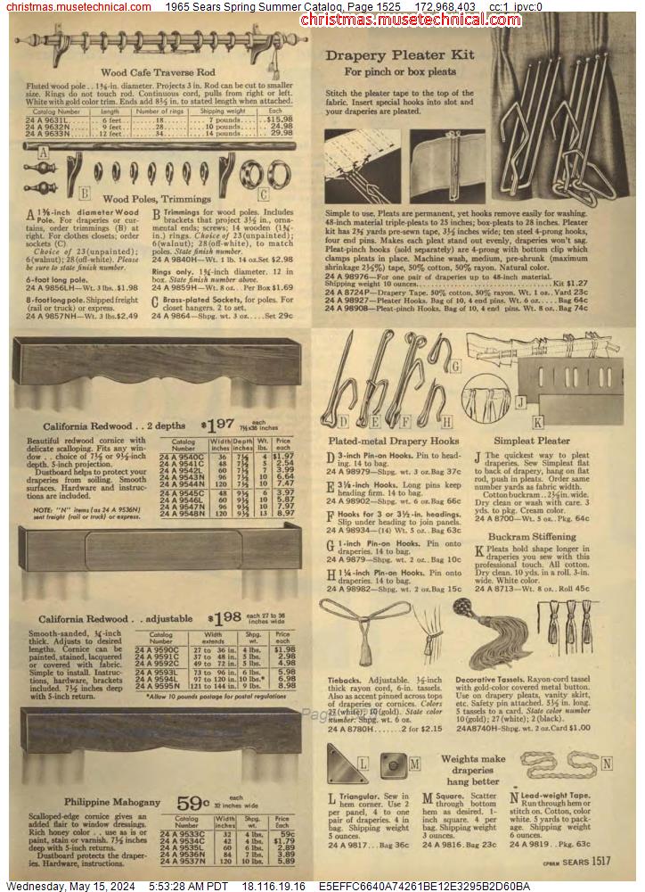 1965 Sears Spring Summer Catalog, Page 1525