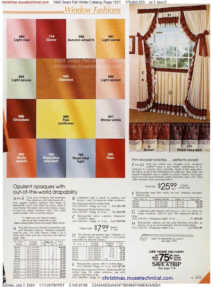 1985 Sears Fall Winter Catalog, Page 1321