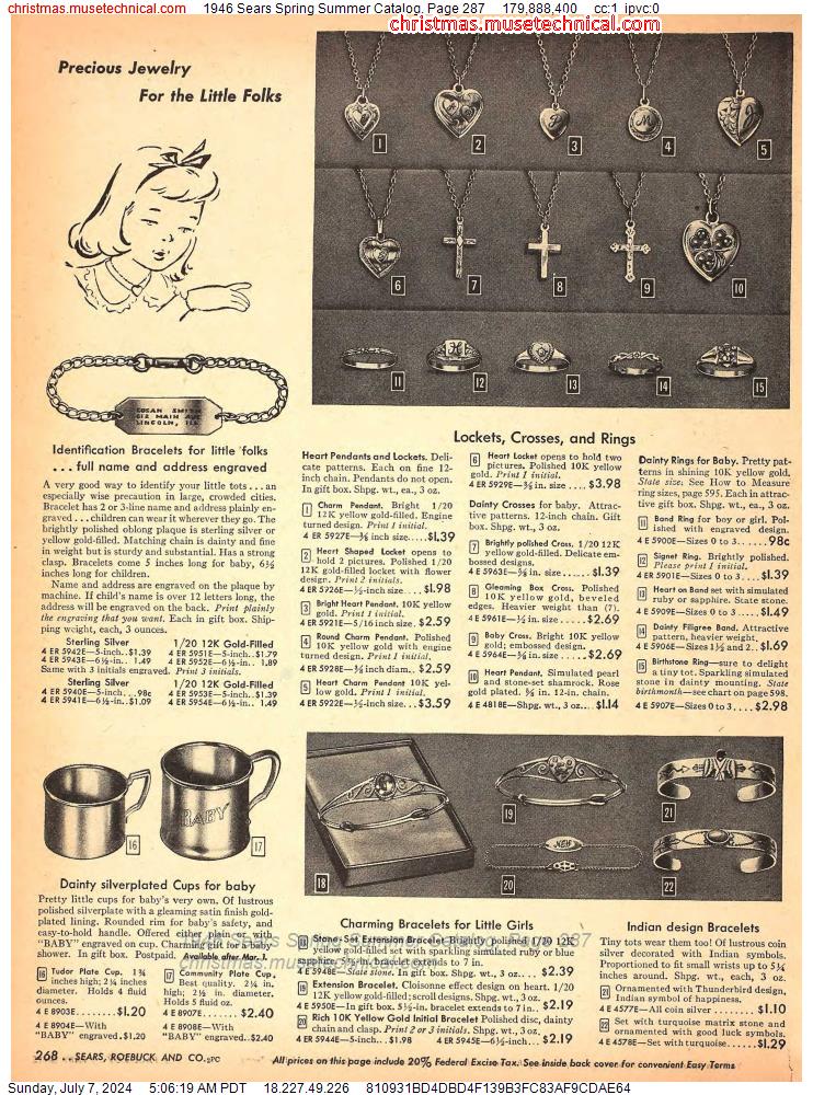 1946 Sears Spring Summer Catalog, Page 287