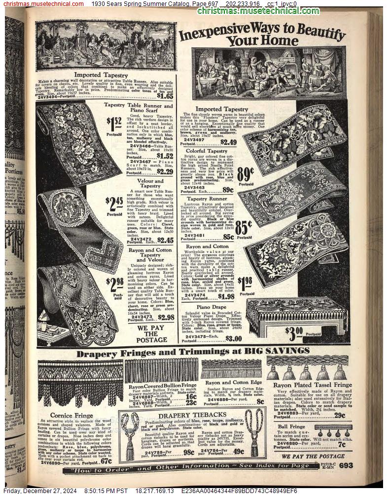 1930 Sears Spring Summer Catalog, Page 697