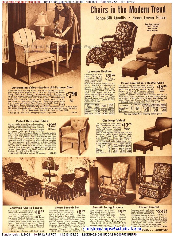 1941 Sears Fall Winter Catalog, Page 991