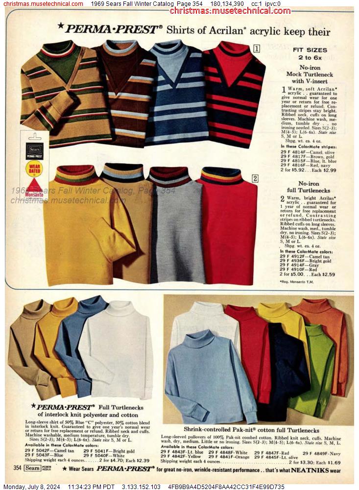 1969 Sears Fall Winter Catalog, Page 354