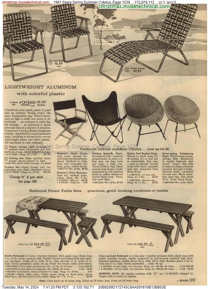 1961 Sears Spring Summer Catalog, Page 1239
