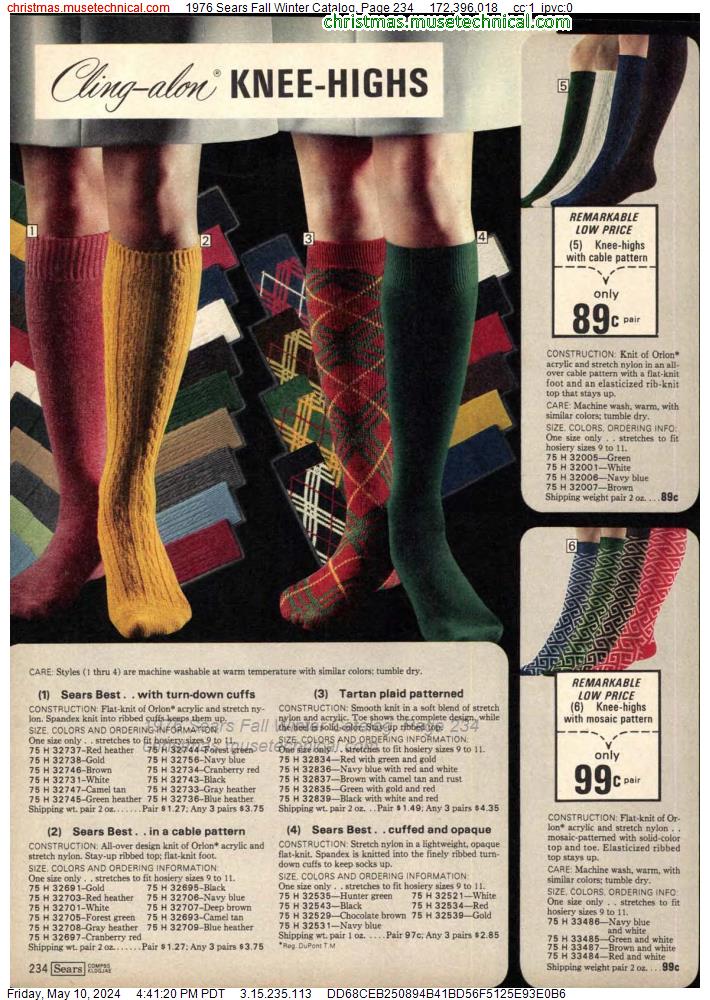 1976 Sears Fall Winter Catalog, Page 234
