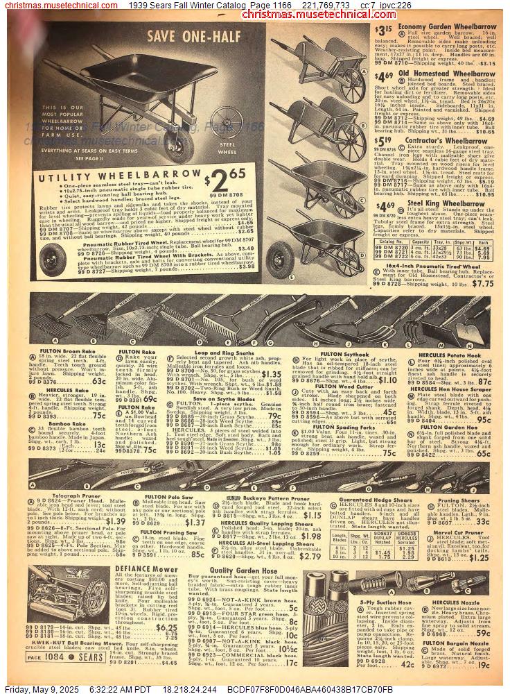 1939 Sears Fall Winter Catalog, Page 1166