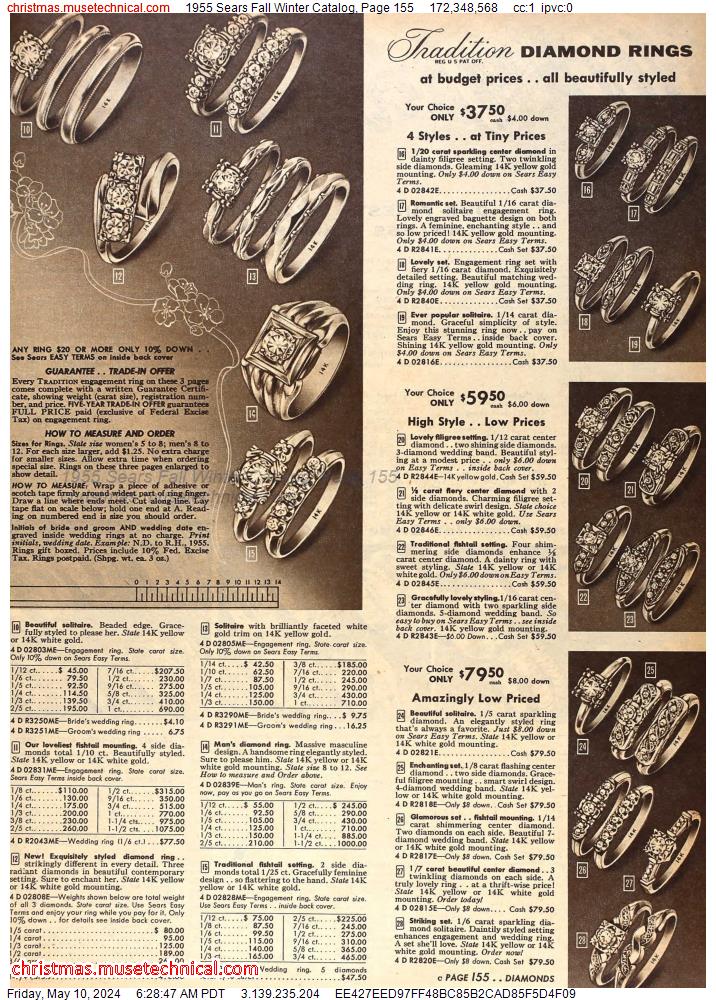 1955 Sears Fall Winter Catalog, Page 155