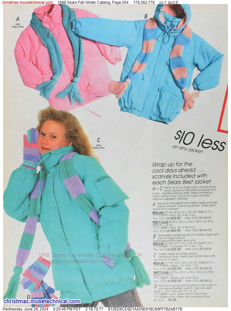 1988 Sears Fall Winter Catalog, Page 554