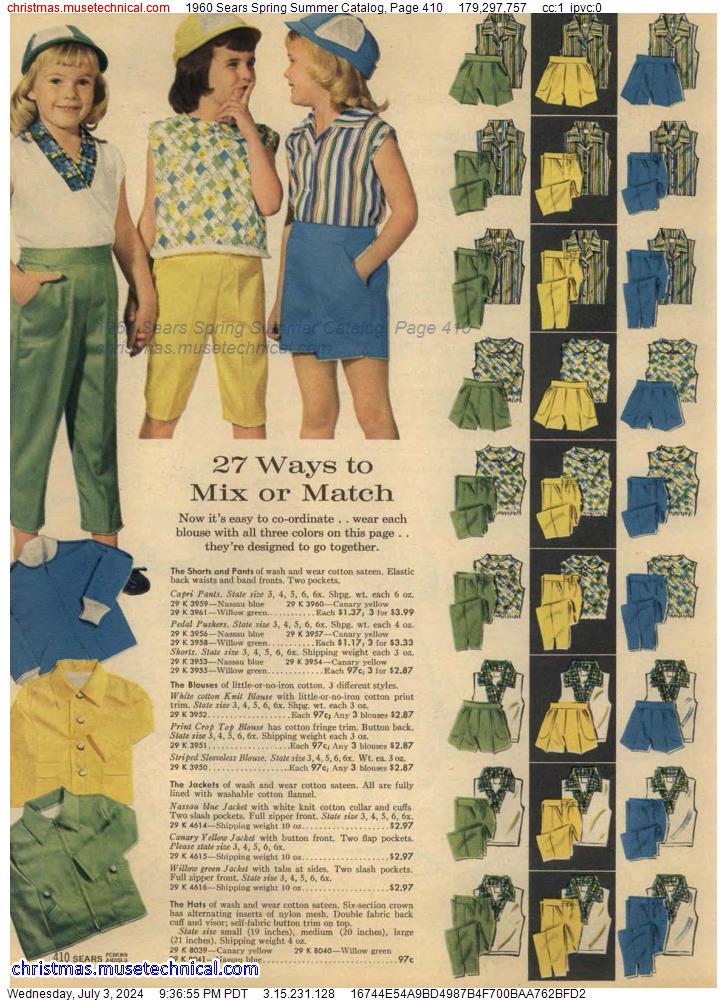 1960 Sears Spring Summer Catalog, Page 410