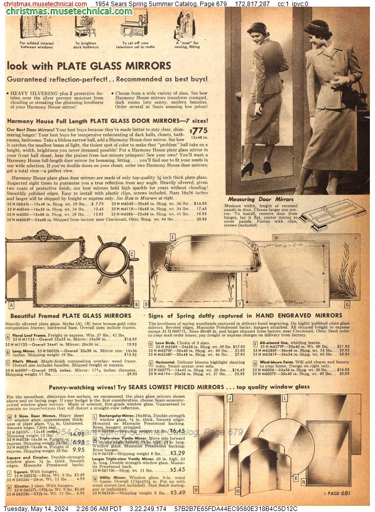 1954 Sears Spring Summer Catalog, Page 679