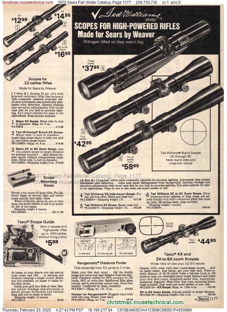 1975 Sears Fall Winter Catalog, Page 1177