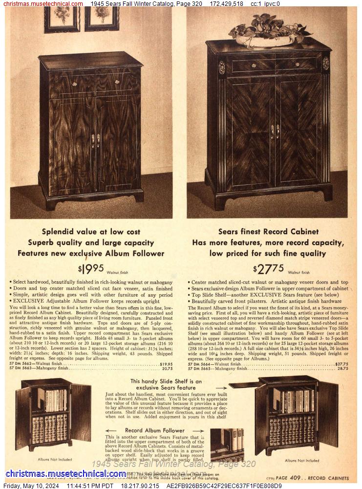 1945 Sears Fall Winter Catalog, Page 320
