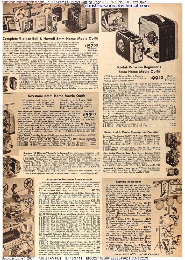 1955 Sears Fall Winter Catalog, Page 639
