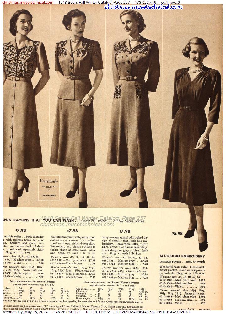 1948 Sears Fall Winter Catalog, Page 257