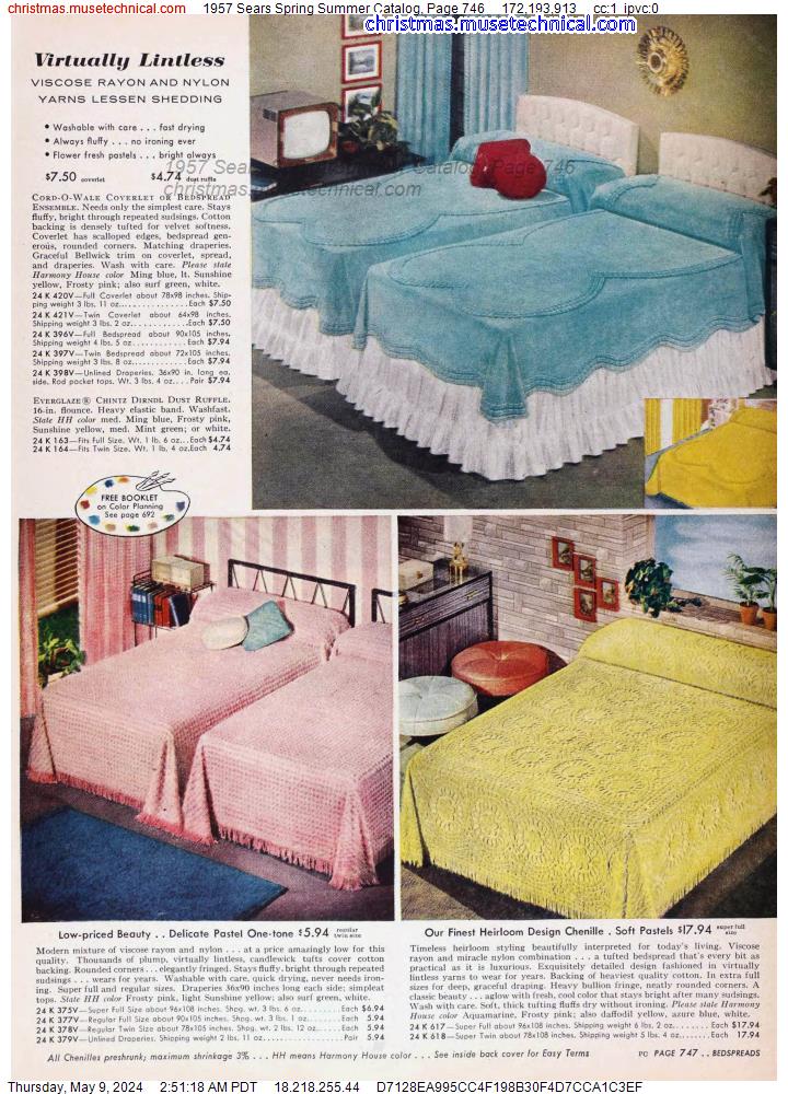 1957 Sears Spring Summer Catalog, Page 746
