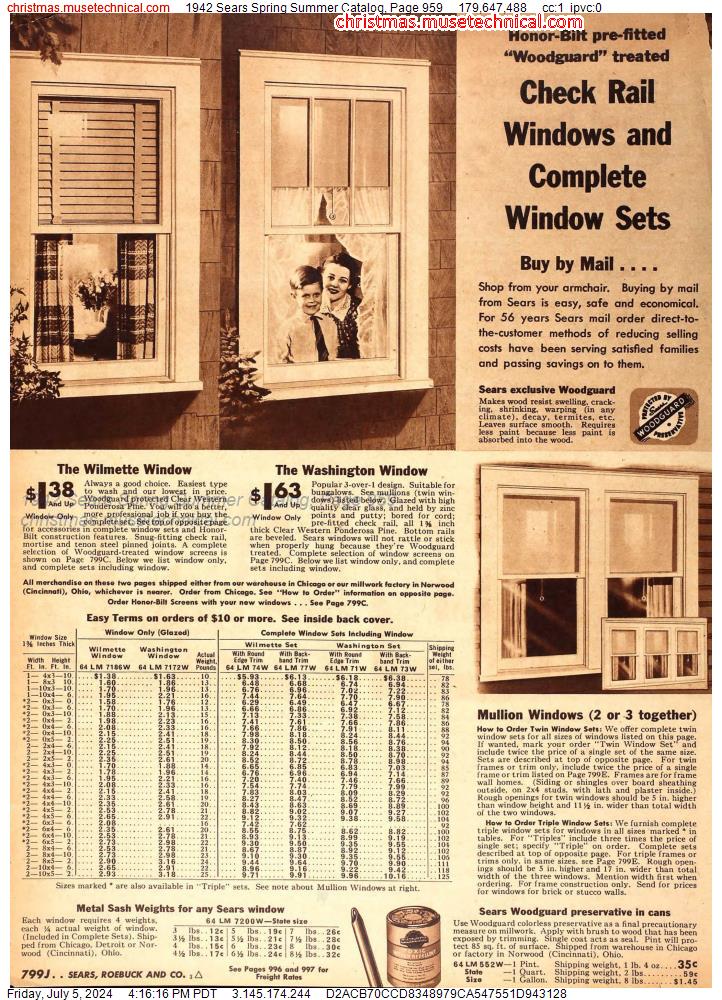 1942 Sears Spring Summer Catalog, Page 959