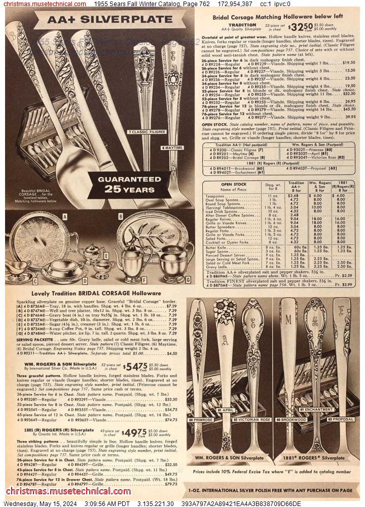 1955 Sears Fall Winter Catalog, Page 762