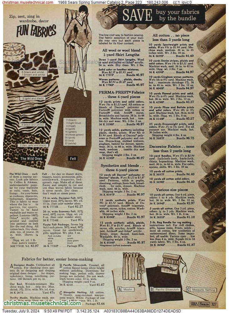 1968 Sears Spring Summer Catalog 2, Page 323