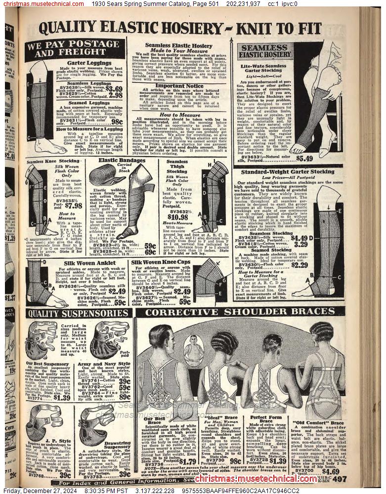 1930 Sears Spring Summer Catalog, Page 501