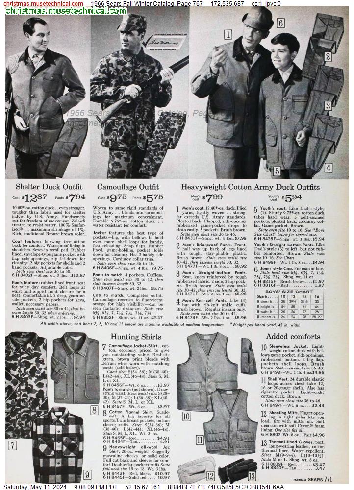 1966 Sears Fall Winter Catalog, Page 767