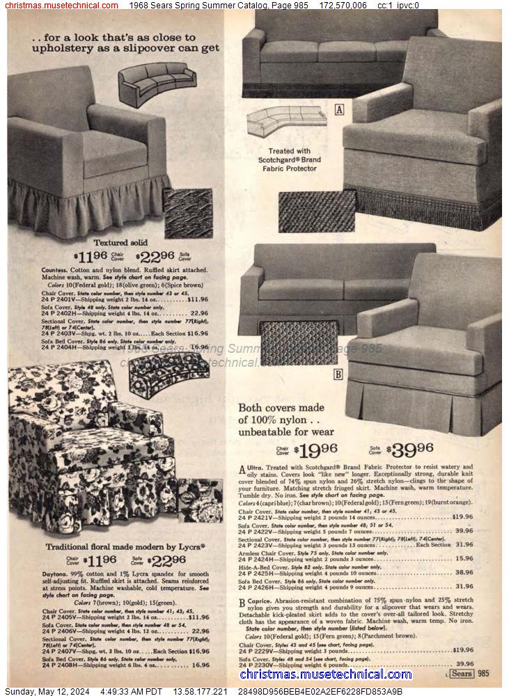 1968 Sears Spring Summer Catalog, Page 985