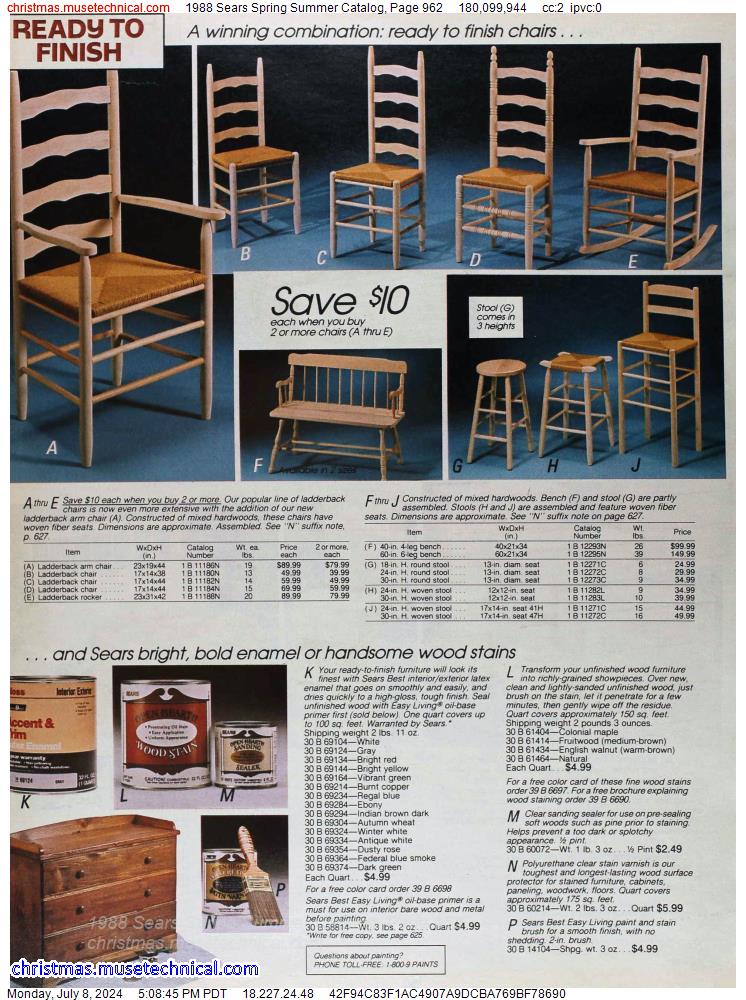 1988 Sears Spring Summer Catalog, Page 962