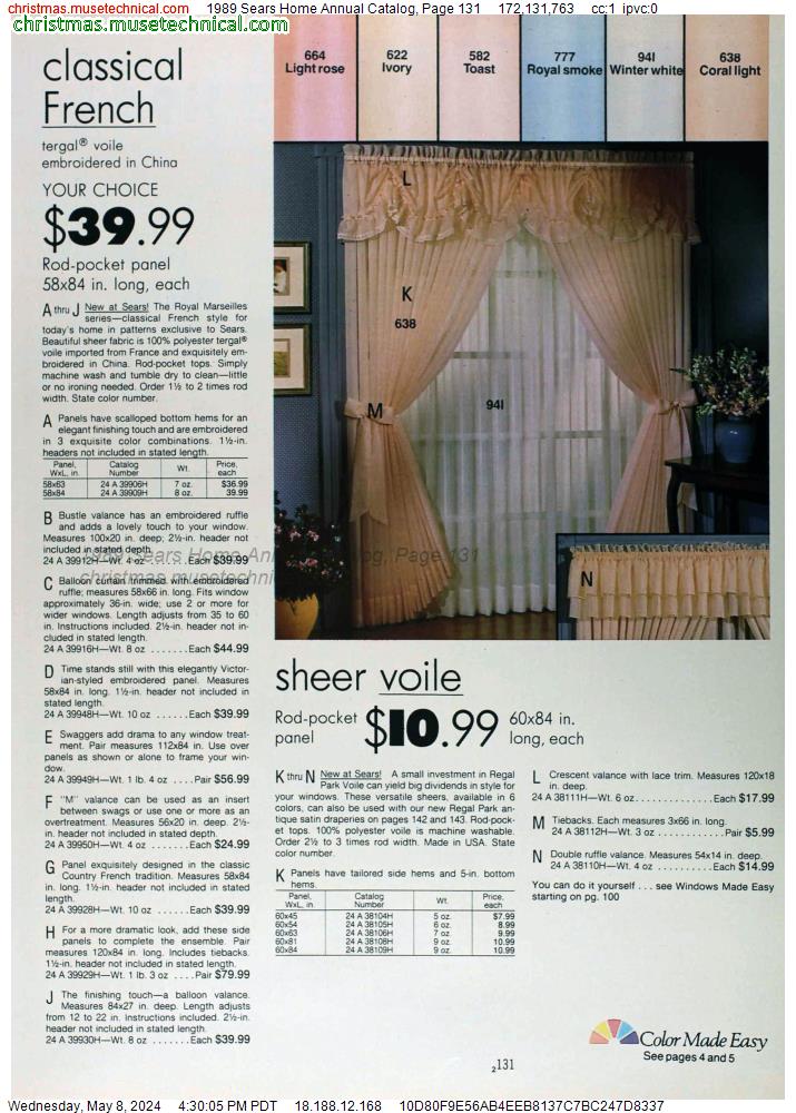1989 Sears Home Annual Catalog, Page 131