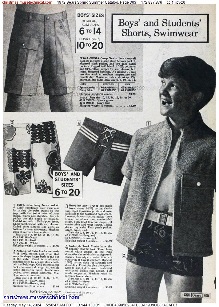 1972 Sears Spring Summer Catalog, Page 303