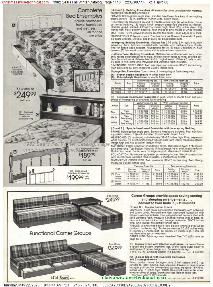 1982 Sears Fall Winter Catalog, Page 1410