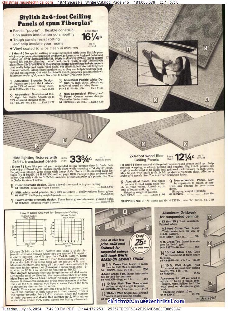 1974 Sears Fall Winter Catalog, Page 945