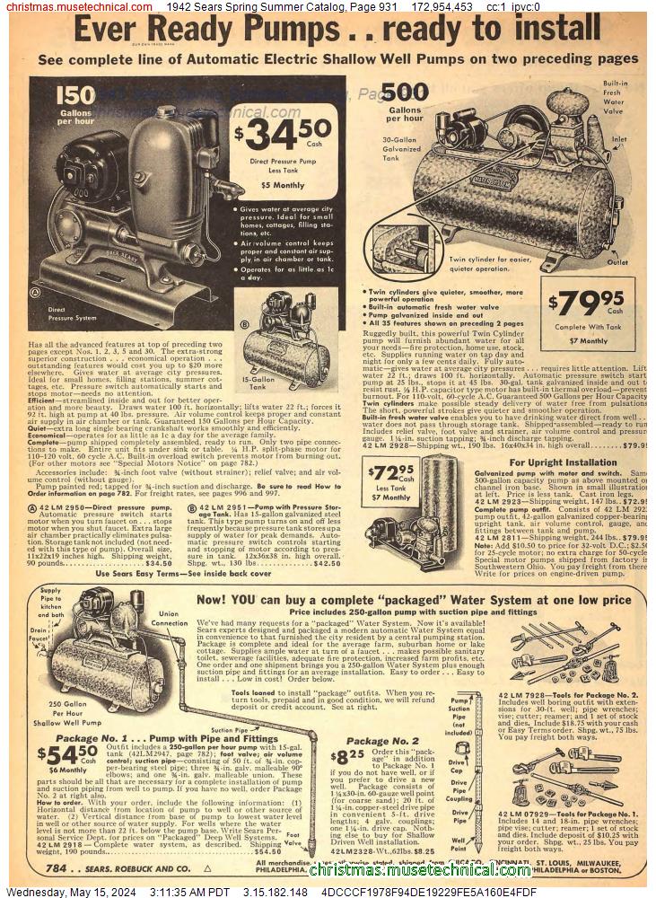 1942 Sears Spring Summer Catalog, Page 931