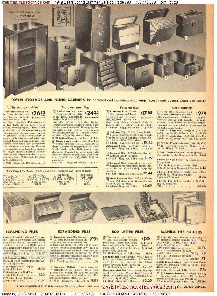 1949 Sears Spring Summer Catalog, Page 793