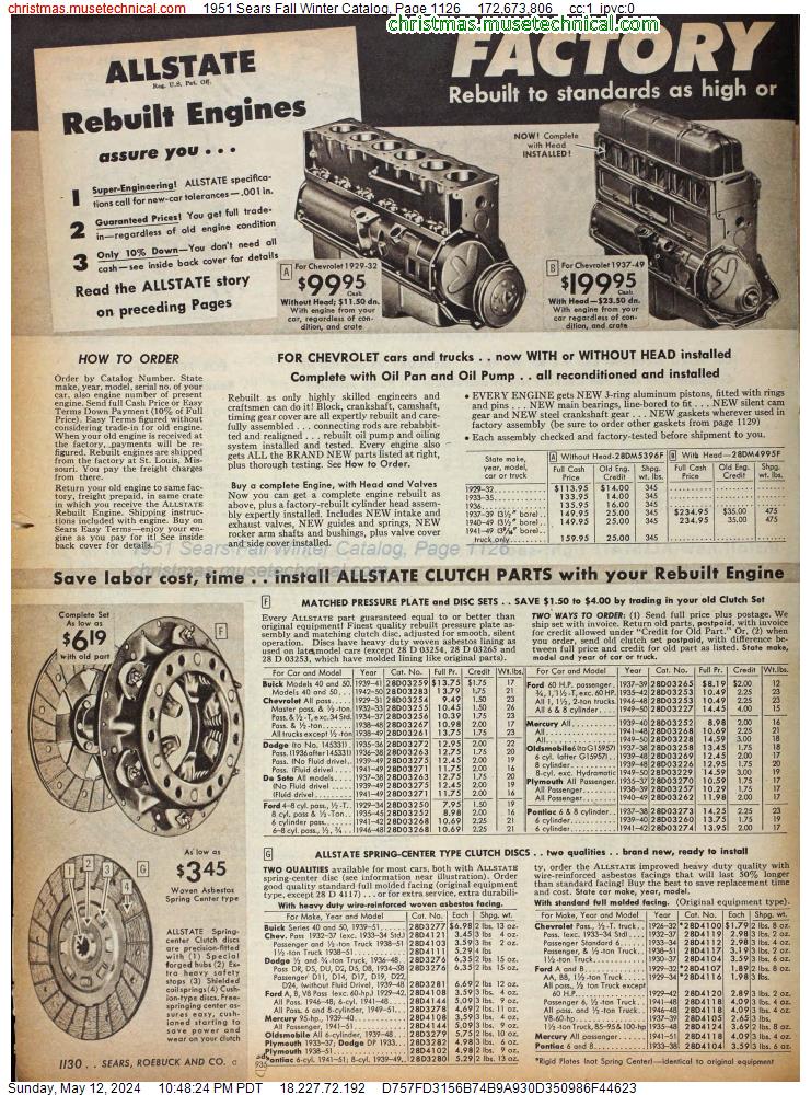 1951 Sears Fall Winter Catalog, Page 1126