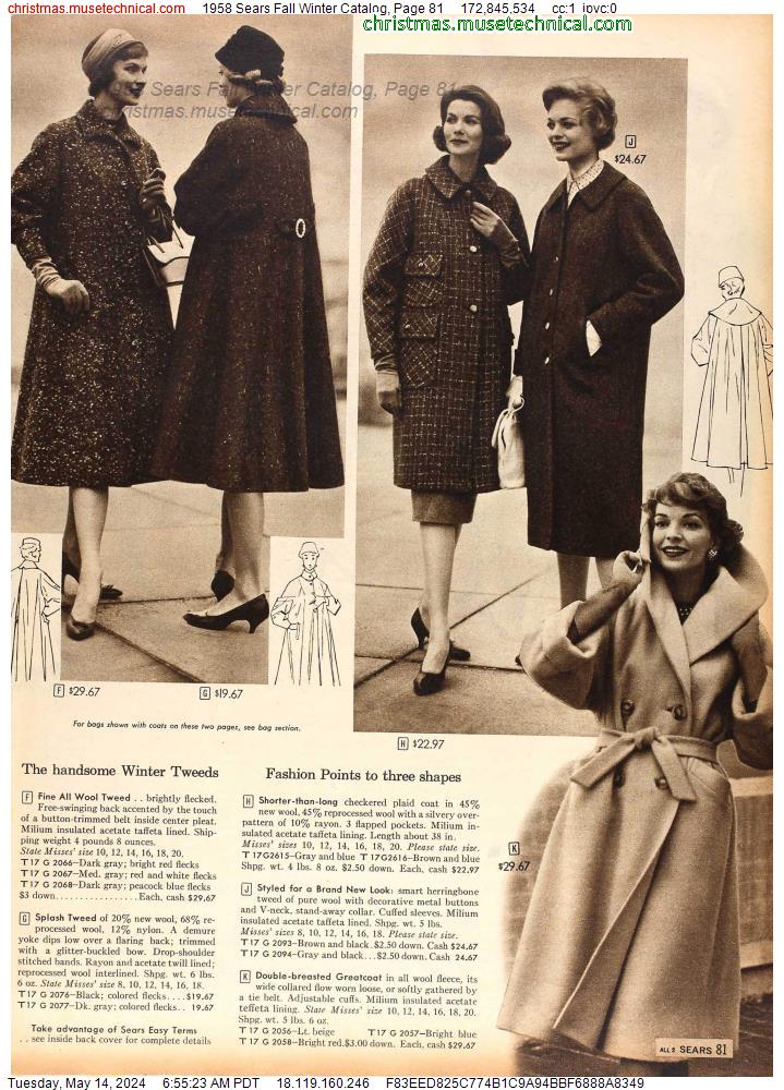 1958 Sears Fall Winter Catalog, Page 81