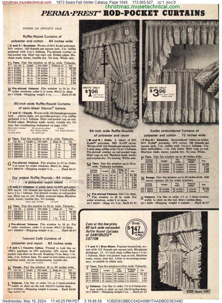 1973 Sears Fall Winter Catalog, Page 1049