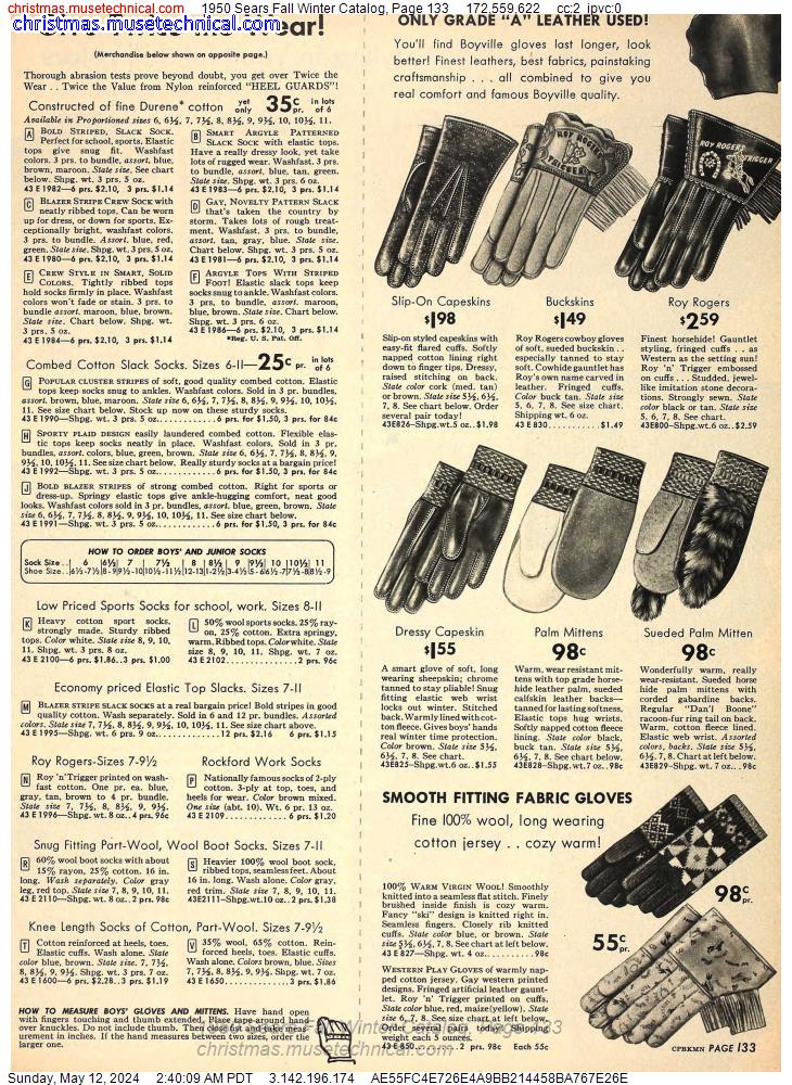 1950 Sears Fall Winter Catalog, Page 133