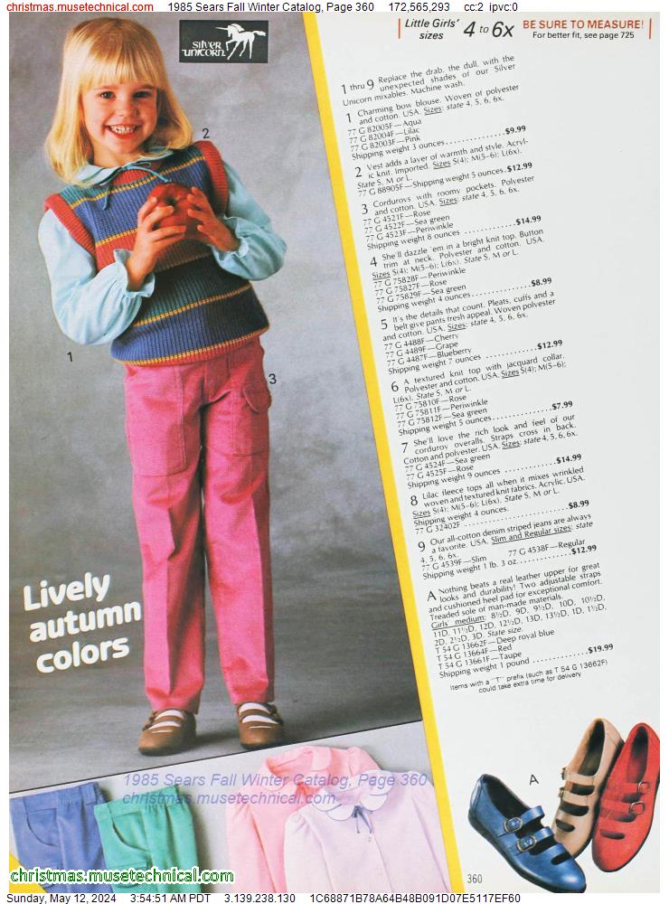 1985 Sears Fall Winter Catalog, Page 360