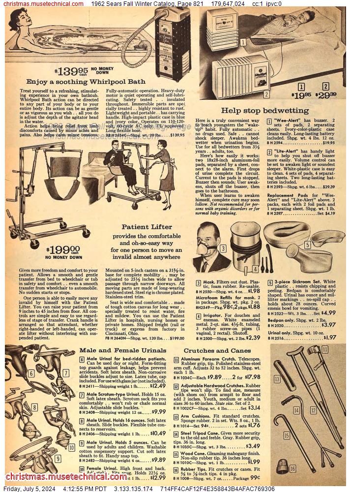 1962 Sears Fall Winter Catalog, Page 821