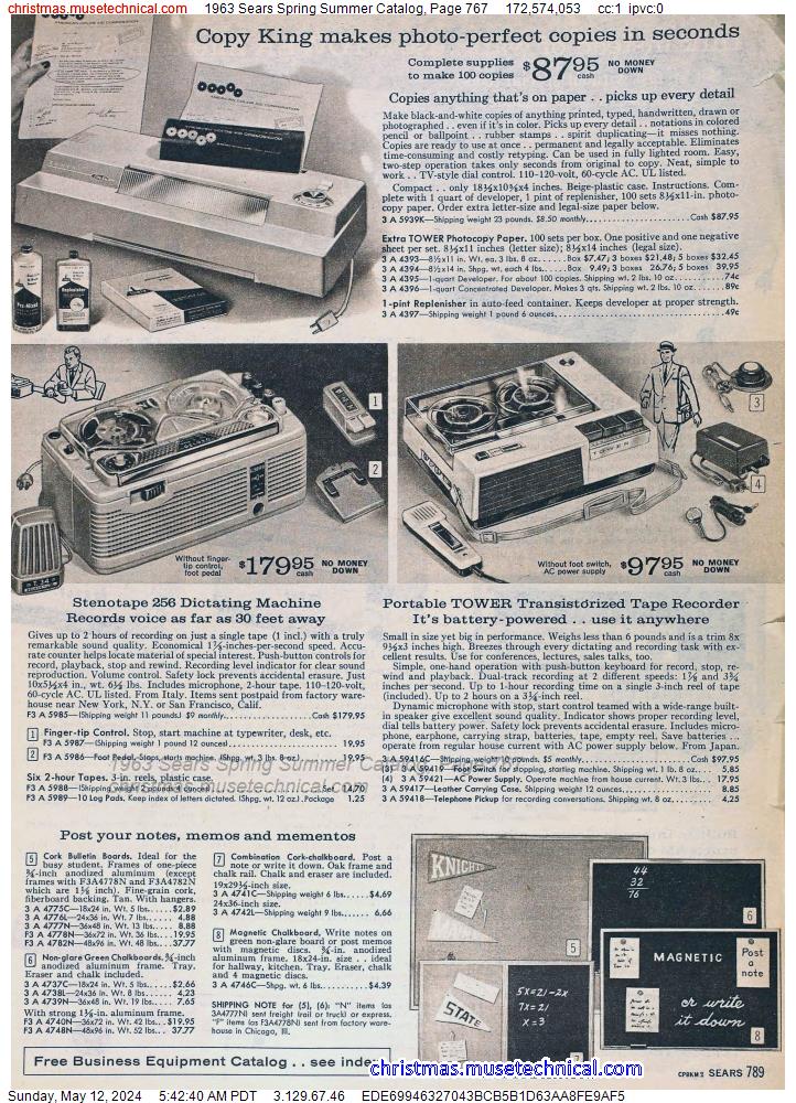 1963 Sears Spring Summer Catalog, Page 767