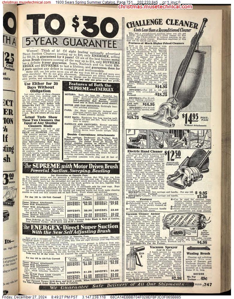 1930 Sears Spring Summer Catalog, Page 751