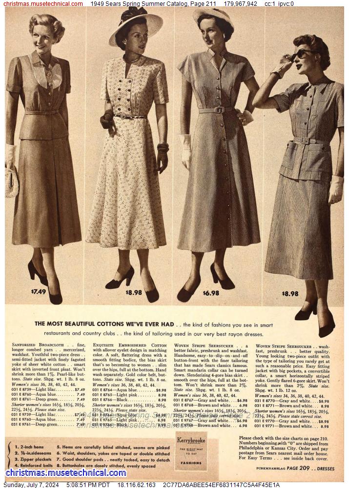 1949 Sears Spring Summer Catalog, Page 211