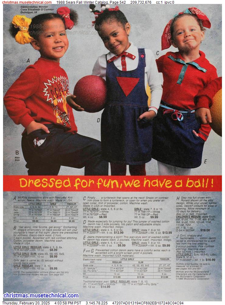 1988 Sears Fall Winter Catalog, Page 542