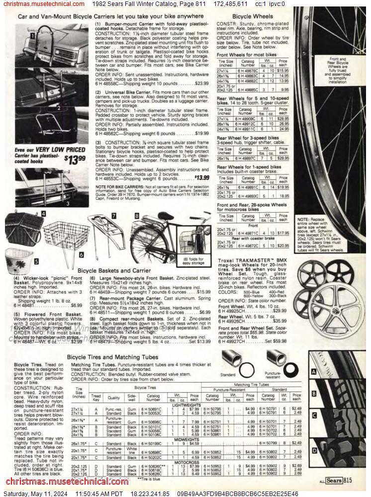 1982 Sears Fall Winter Catalog, Page 811