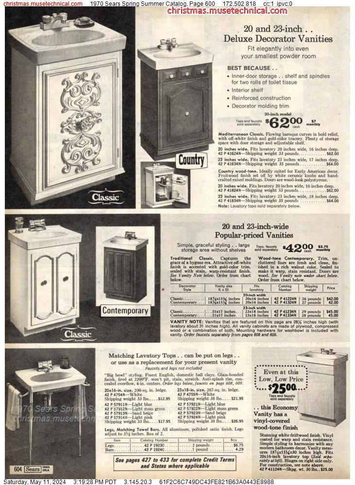 1970 Sears Spring Summer Catalog, Page 600