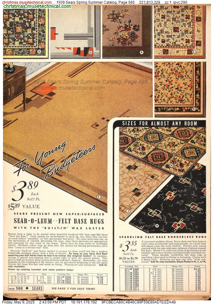 1939 Sears Spring Summer Catalog, Page 585