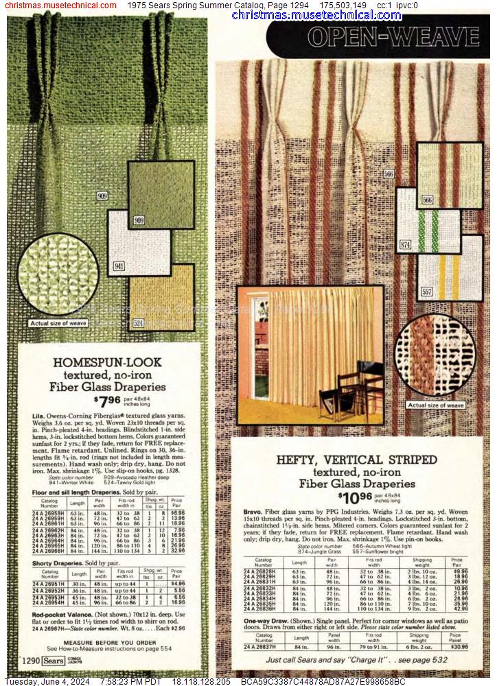1975 Sears Spring Summer Catalog, Page 1294